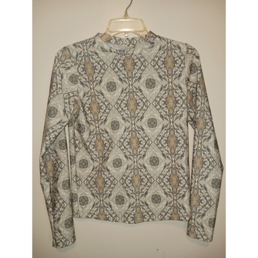 Sisstrevolution Womens Print Rash Guard Long‎ Sleeve Swim Top Medium